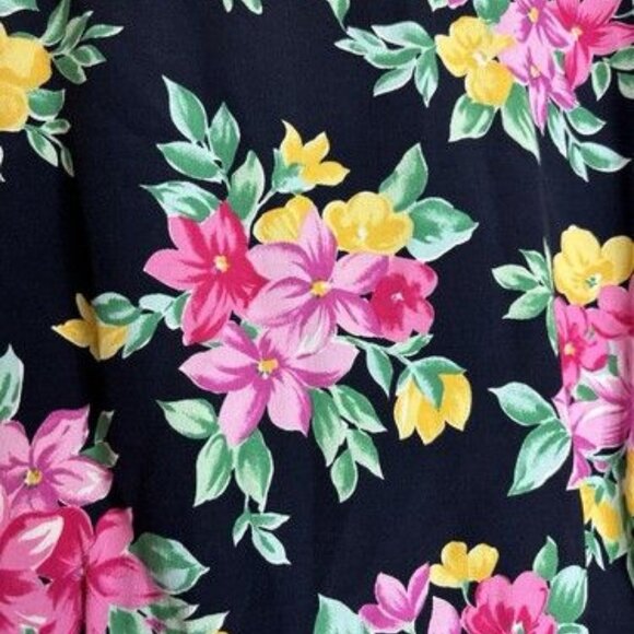 Vintage Evan Picone Size 12 Woman's Floral Wrap Snap Peplum Long Sleeve Blouse - Picture 10 of 10